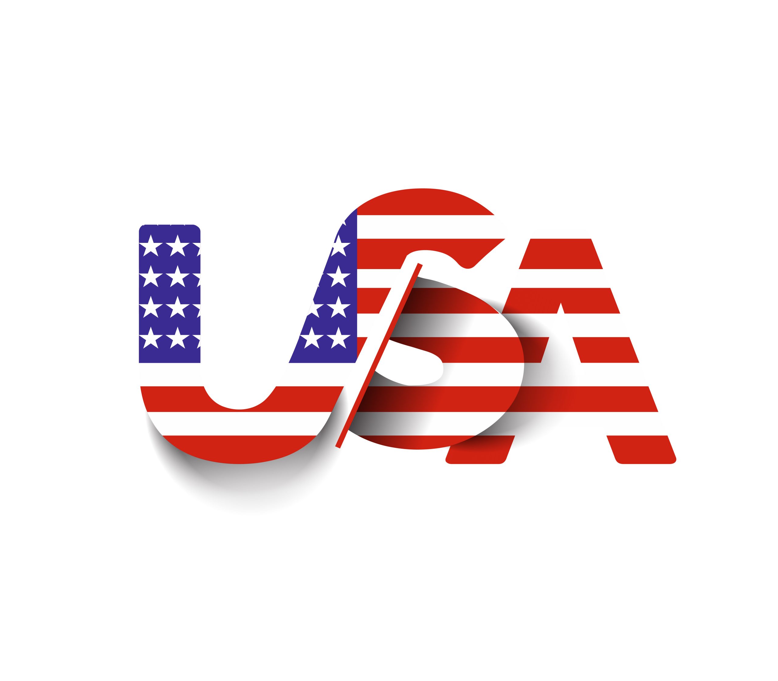 American Flag Usa Text Design.